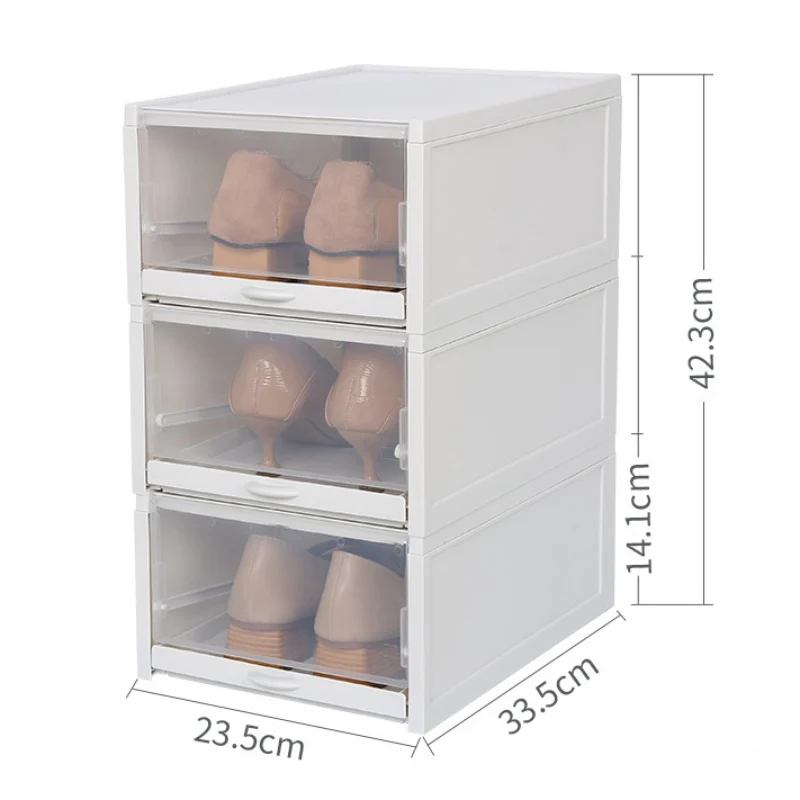 3PCSPP Material Drawer Type Shoe Storage Box Transparent Folding Save Space Rack Cabinet Organizers Shoes Boxes |
