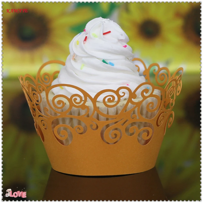 100Pcs/форма для кекса кружевная Лазерная резка кексов вкладыш выпечки чашки полые