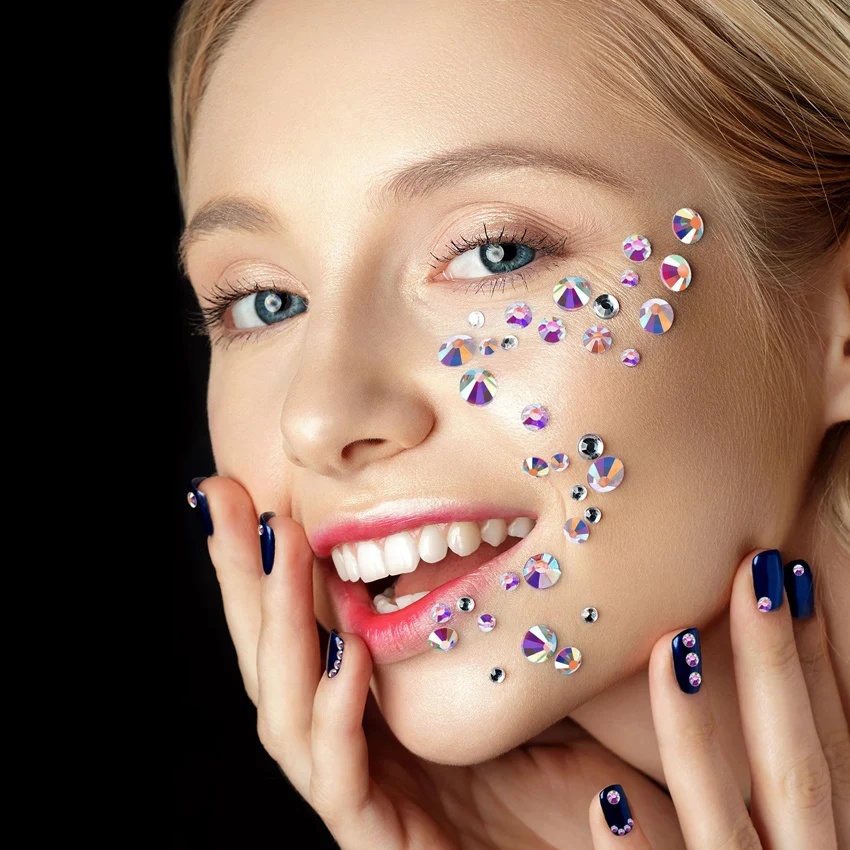 Бесплатная доставка супер блестящие стразы 2 мм 6 прозрачные AB цвета без горячей