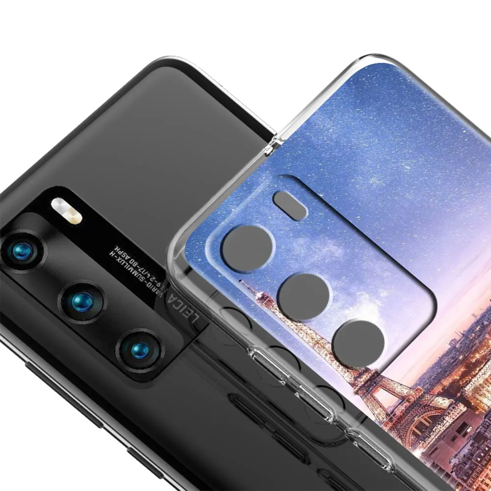 Мягкий чехол с изображением известной Эйфелевой башни для Huawei P Smart Z P40 P30 Lite P20 Pro