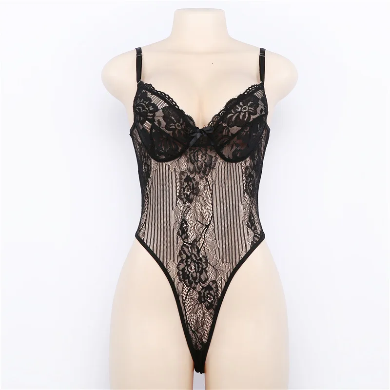 Black PFFLOOK, летнее Кружевное боди на бретельках для женщин, Цветочная вышивка, галстук-бабочка, сексуальный комбинезон, комбинезоны, вечерние - Цвет: Black