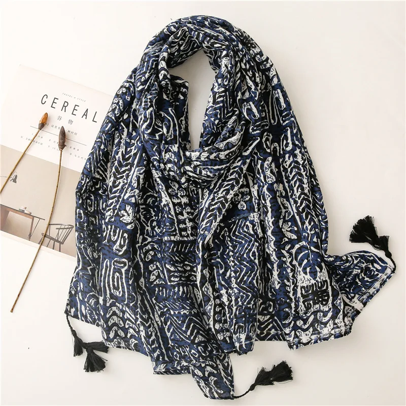 

Hand-painted pattern Fashion Summer Women cotton Scarf flower Beach Hijab Shawls Wraps Female Foulard Echarpe Designer Bandana