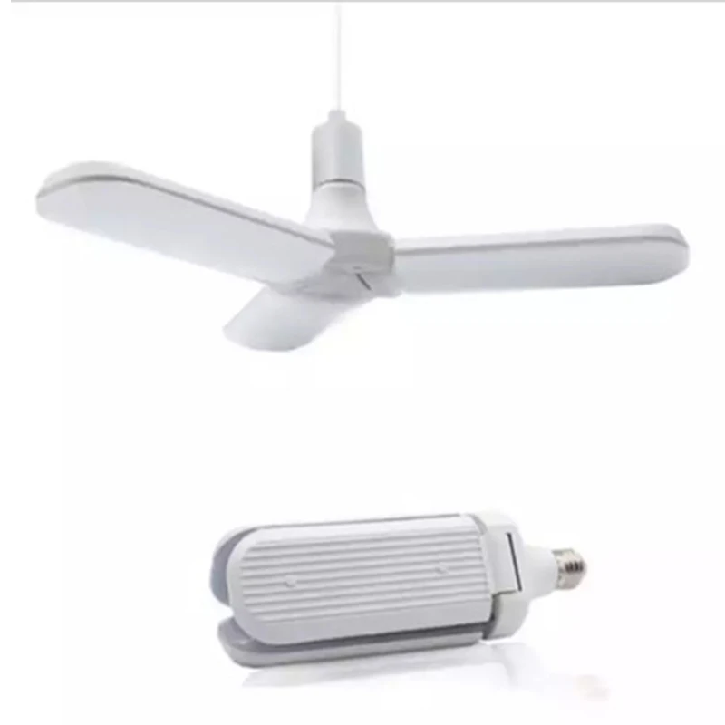 LED Bulb E27 No Flicker Foldable Fan Blade Lamps 45W/60W Ceiling Lights For Living Room Garage Lighting Energy Saving | Лампы и