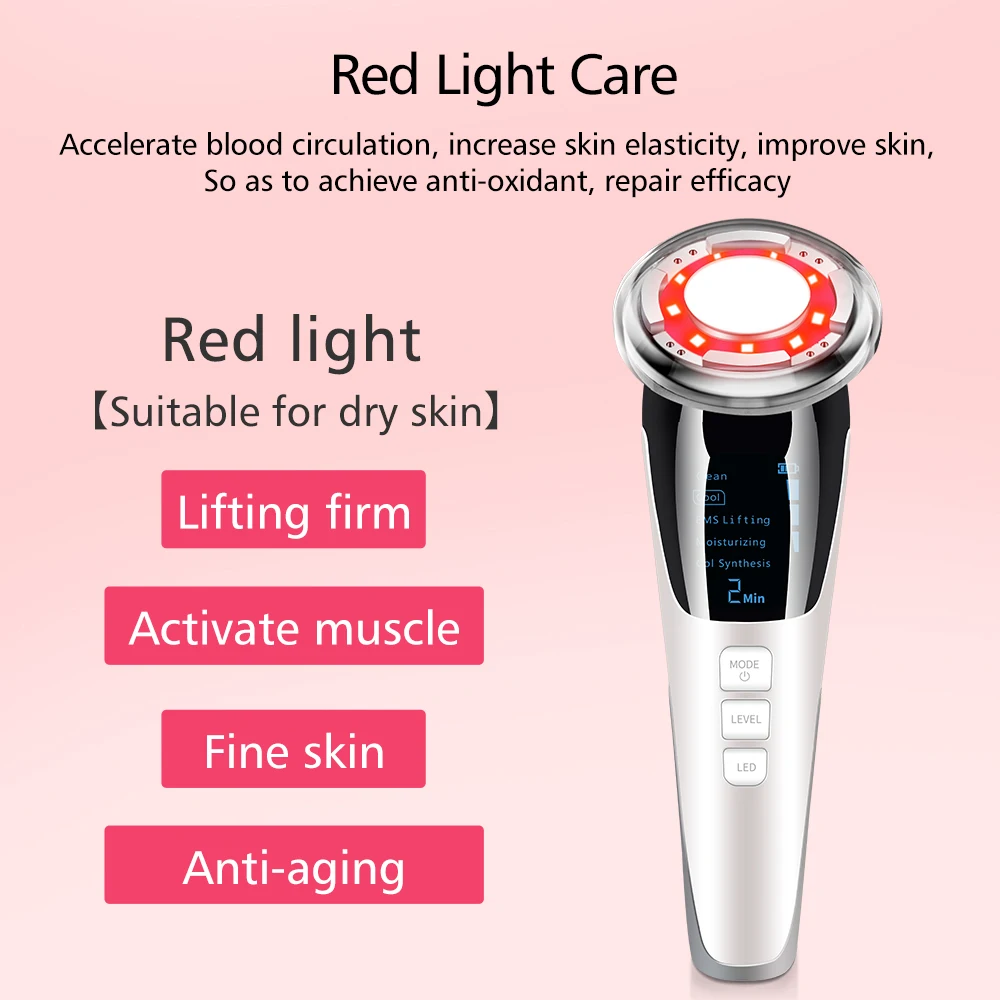 

Face Photon RF Radio Frequency EMS Mesotherapy Led Light Therapy Microcurrent Ultrasonic Vibration Face Lifting Massager