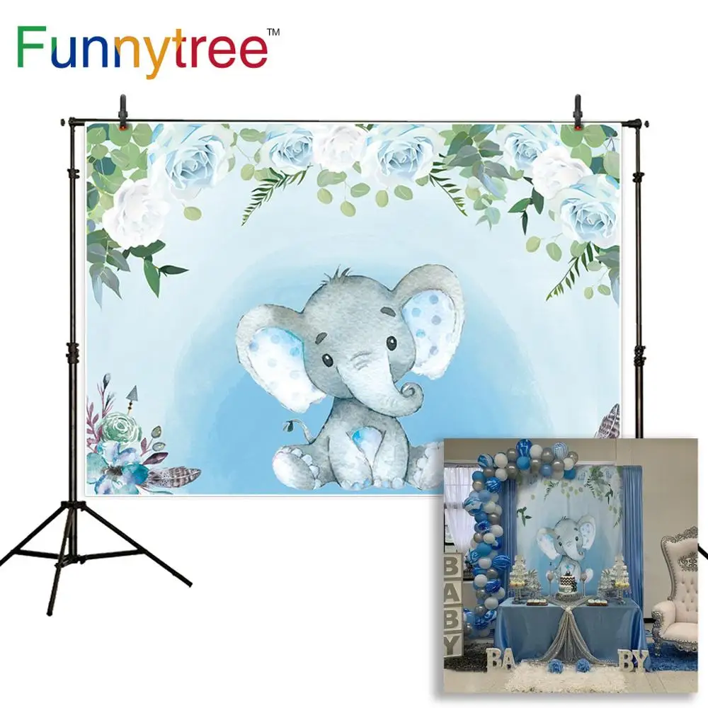 Фон Funnytree для фотосъемки с изображением цветка розового синего девочки малыша