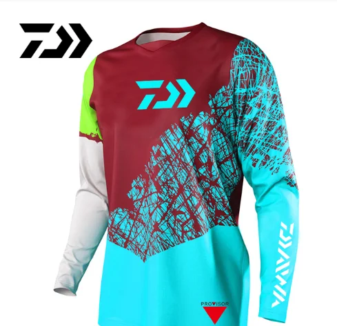 Мужская футболка для рыбалки DAIWA дышащая быстросохнущая с длинным рукавом одежда