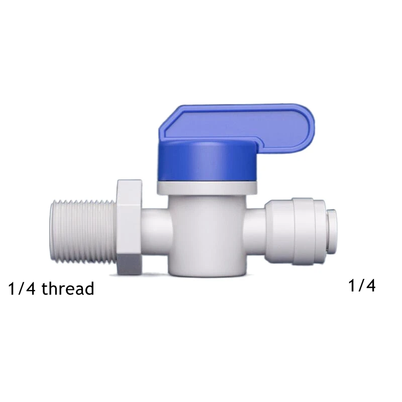 

50Pcs/Lot 1/4" Male Thread - 1/4" Ball Valve Backwash Controlled 6.5mm RO Fitting PE Pipe Quick Connector Water Filter Parts