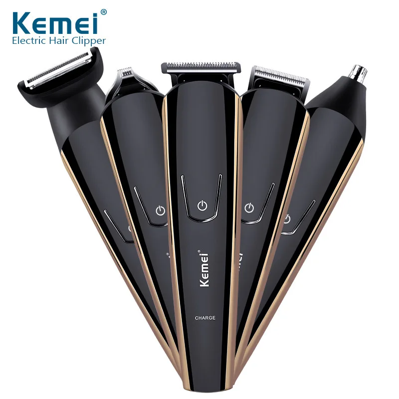 Профессиональный цифровой триммер для волос KEMEI 8 в 1 перезаряжаемая