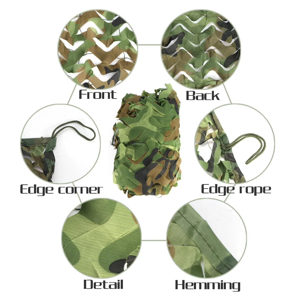 

4*5m Camouflage Mesh Camouflage Net Woodland Army Training Camo Netting Car Covers Outdoor Camping Hunting Sun Shelter