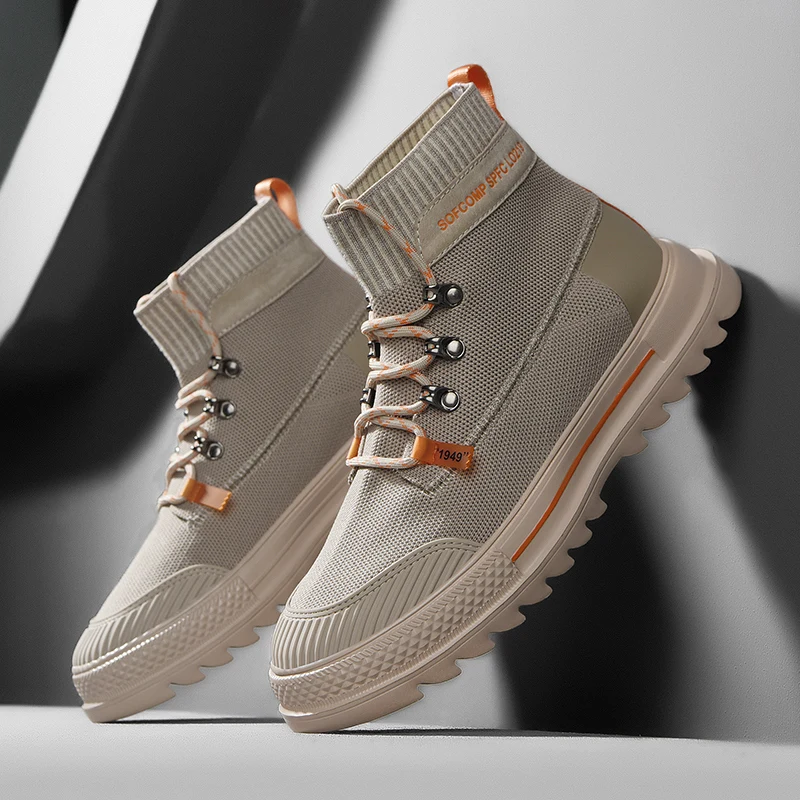 

Schoenen Mannen Shoes Men's Shoe Men Breathable Boots Casual Classic High Top Sneakers Summer Lightweight Mesh