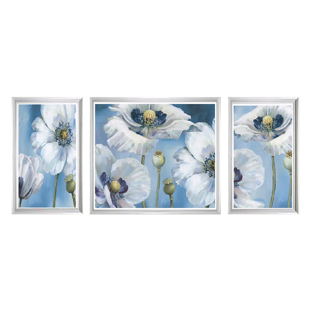 

Dafen living room triple decorative painting modern flowers rich tree computer hanging canvas painting custom