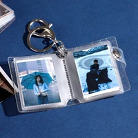 creative mini photo album 1 inch 2 inch small photo collect book card holder with keychain instax card bag photocard holder