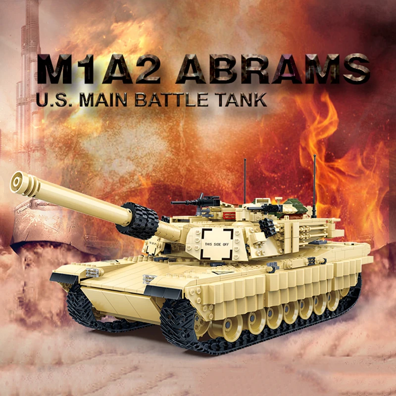 

2155pcs WW2 Military M1A2 Abrams Main Battle Tank Building Blocks Army Soldier City Bricks Toys Gifts For Children Kids