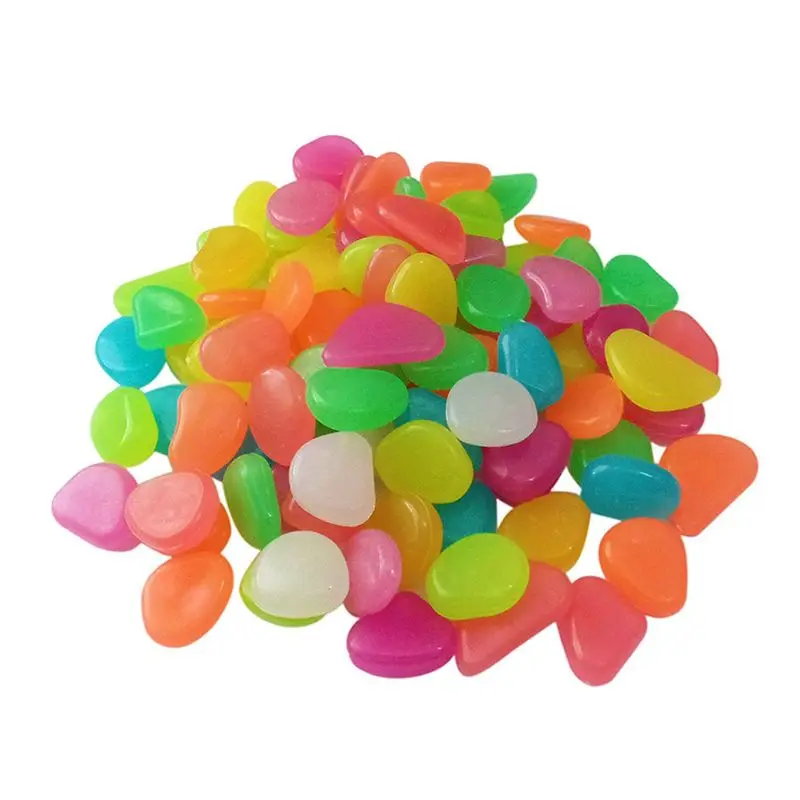 

100PCS Luminous Stones Glow in the Dark Garden Walkways Plant Yard Decor U50C