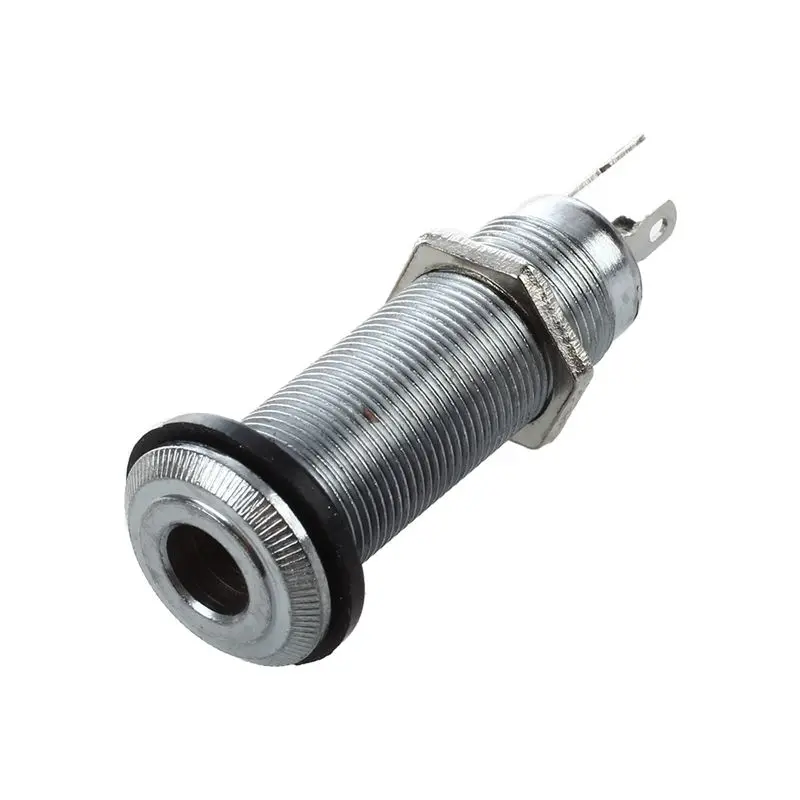 

1/4 Inch Chrome Cylinder Flush Mount Jack for Electric Guitar Bass