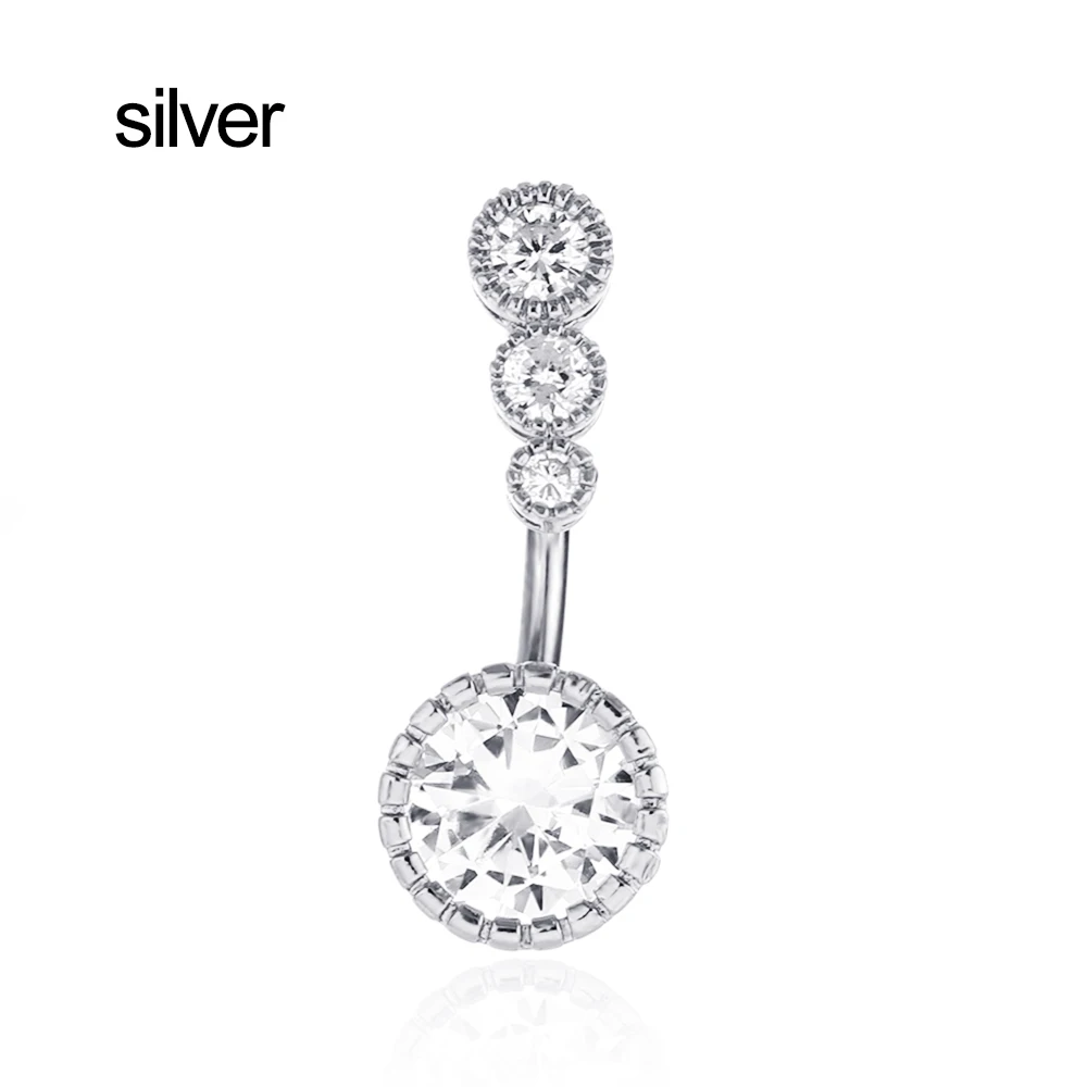 1pc silver 7 шт./компл. ночного неба Женская Мода живота пупка Кольца пирсинг со штангой Ombligo вечерние ювелирное изделие для тела, подарки для девочек - Окраска металла: 1pc silver