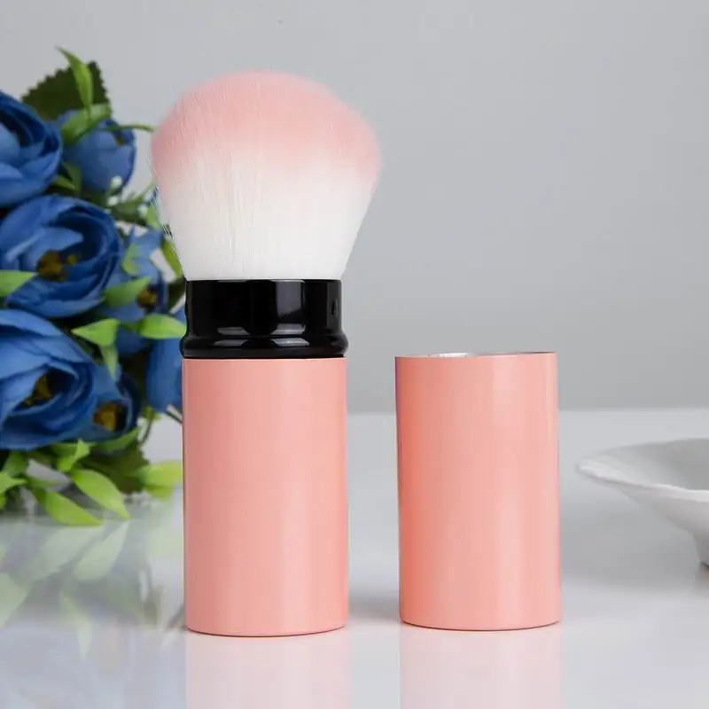 Powder Brush Pink RANCAI 1 шт. Профессиональные кисти для макияжа Выдвижной Румяна Пудра Лицо Глаза консилер Кабуки кисть, косметические инструменты - Handle Color: Powder Brush Pink