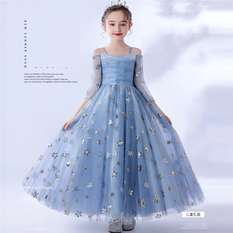 2022 роскошное изысканное дизайнерское детское платье принцессы с блестками для