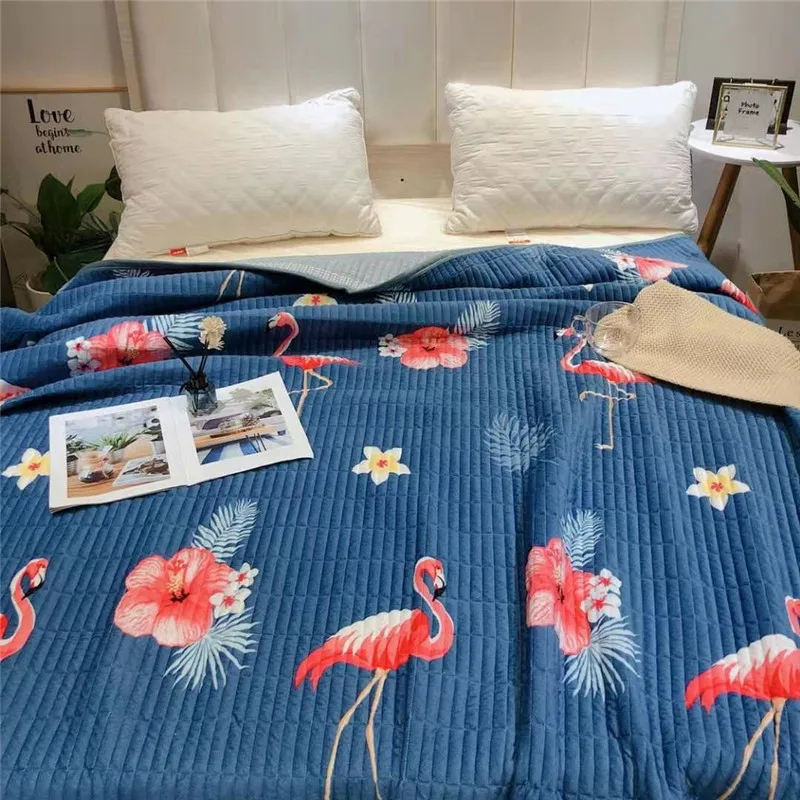 Комплект постельного белья с фламинго синий зимний комплект покрывало из