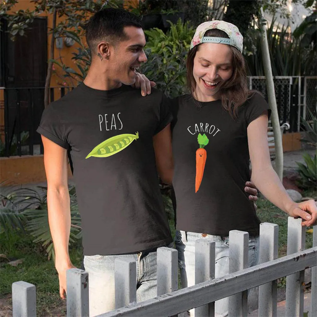 Модная летняя одежда для пар Женская Повседневная футболка с коротким рукавом и