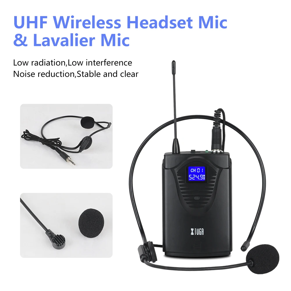 XTUGA EW240PLUS 4 канала UHF Беспроводная система микрофонов для сценического церковного