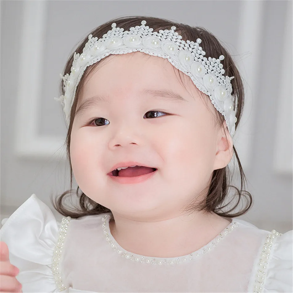 Balleenshiny Children's Diamond Lace Crown Hairband Hollow Stretch Baby Headband Accessories Newborn Photography Props Gift | Мать и