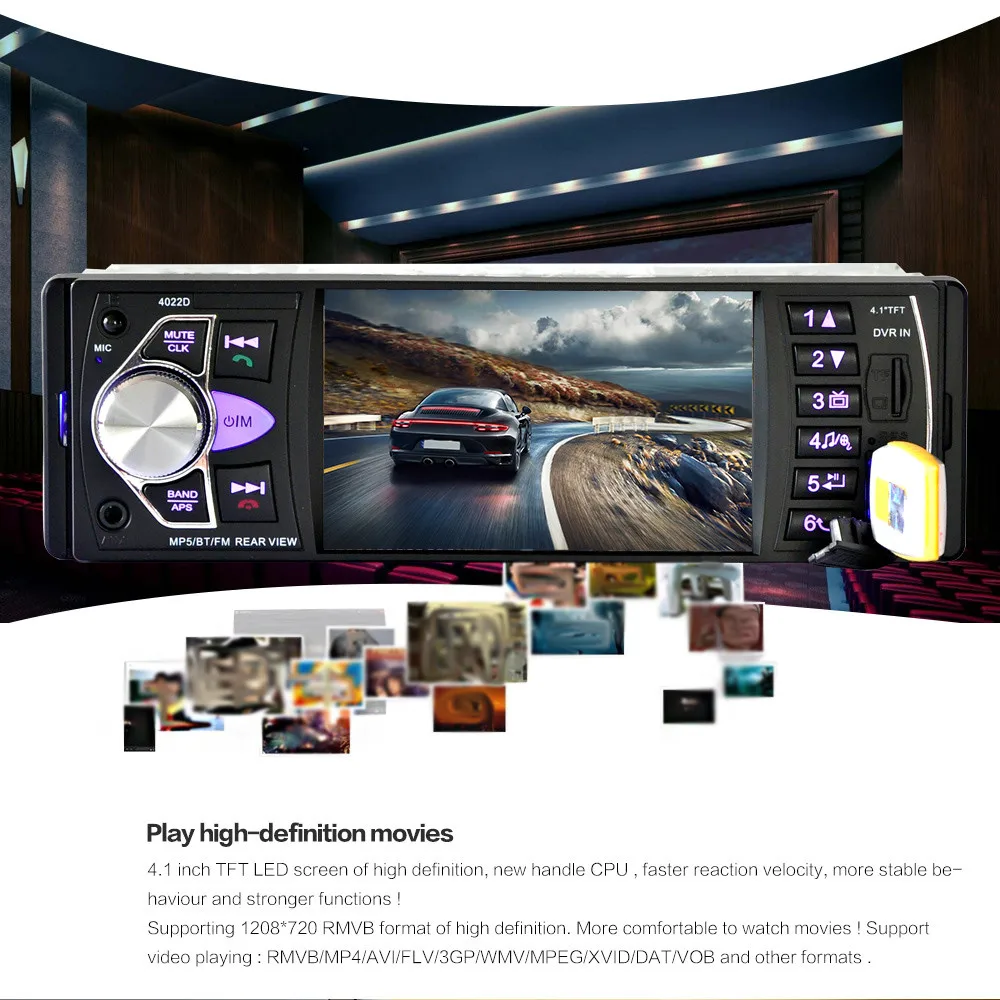 2 Din 4&quot HD Display Bluetooth Car MP5 Player Stereo MP3 FM Radio Audio Video Reversing Image No Rear View Camera | Автомобили и