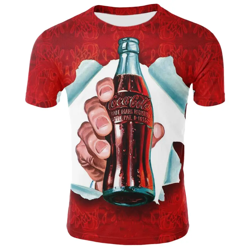

T-shirt 2021 summer men's round neck T-shirt beer short sleeve 3D digital printing