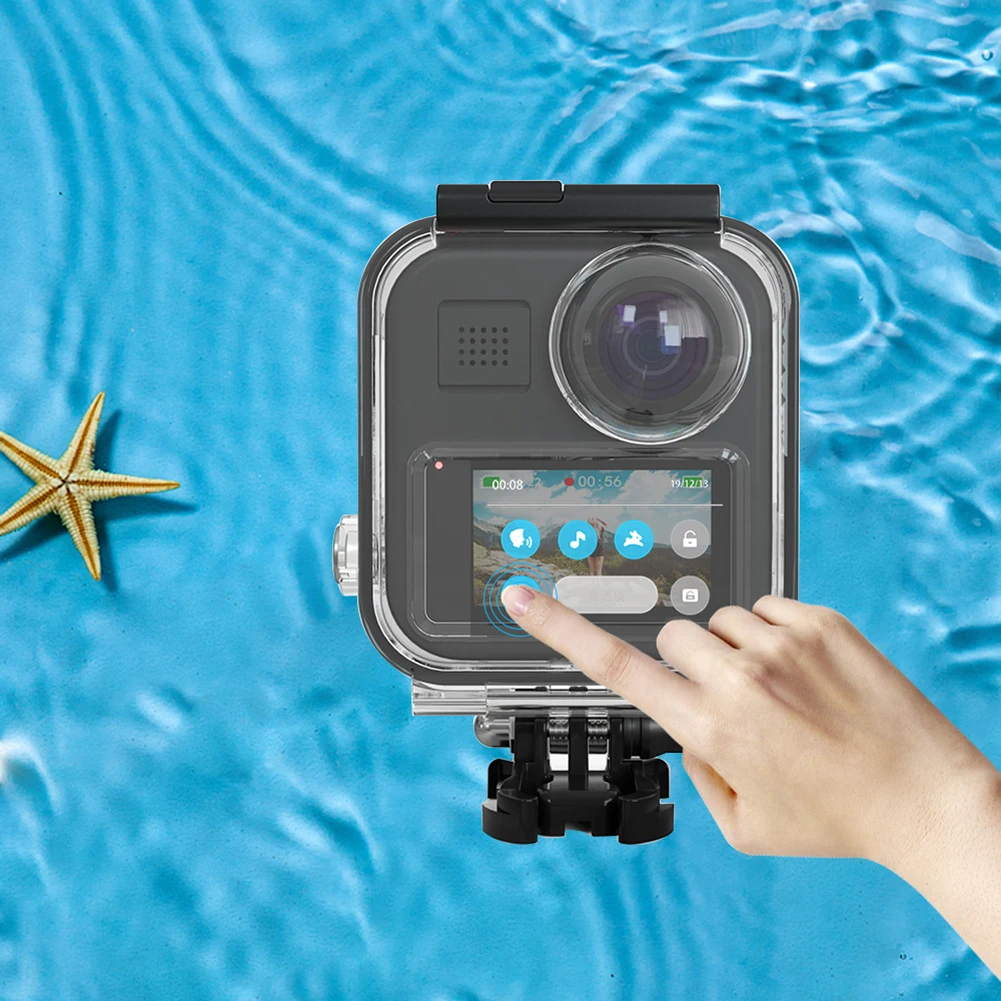 Скидка Водонепроницаемый чехол для экшн-камеры Gopro Max, защитный чехол для подводной съемки и дайвинга, 20 м, с кронштейном и аксессуарами