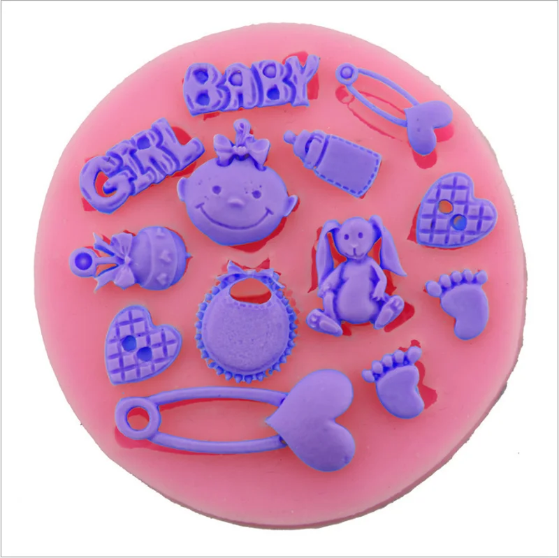 Baby Shower вечерние 3D из силиконы штамповый для украшения тортов силиконовая форма