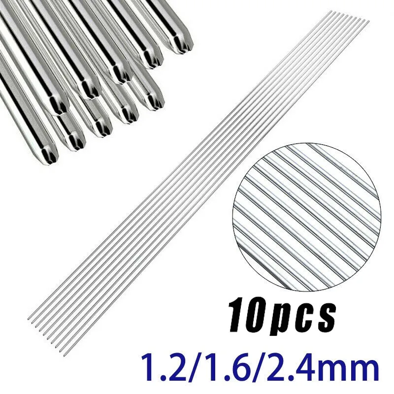 

Welding Rods 10pcs 1.2mm 1.6mm 2.4mm 316l Stainless Steel Tig Electrode 330mm High Quality Flux Core Low Temperature Meld Mire