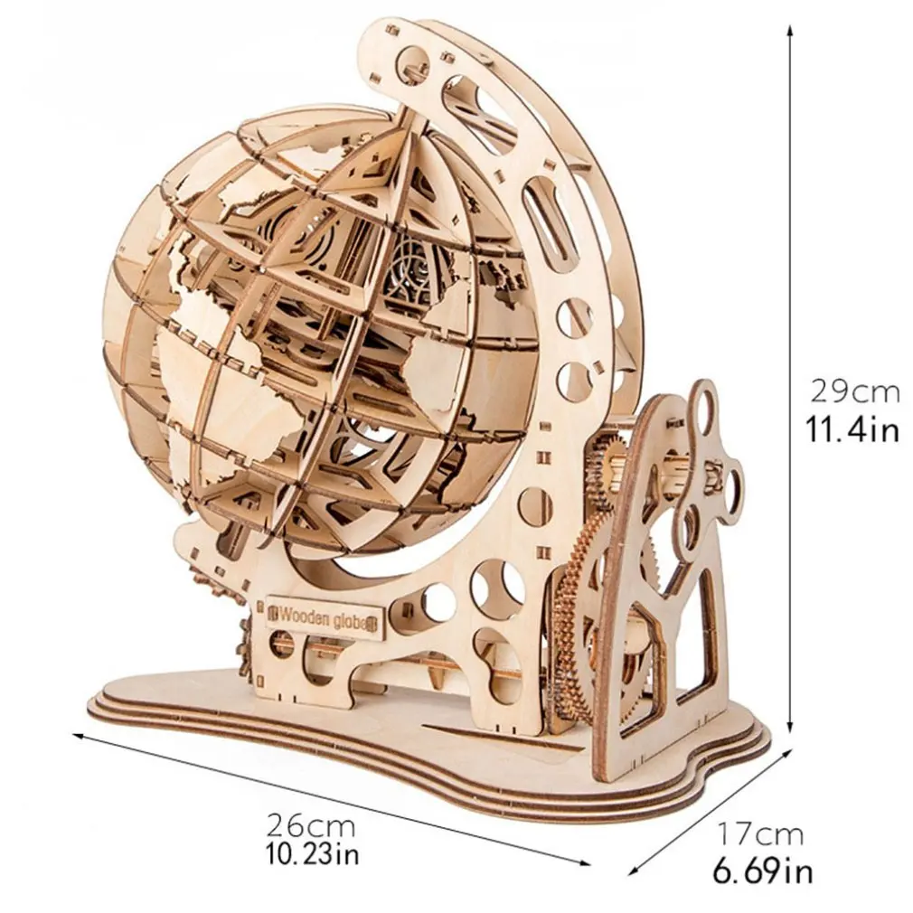 

Building Block Model Building Kits Assembled Globe Creative Diy Assembled Wooden Crafts Wooden Puzzle Table Decoration