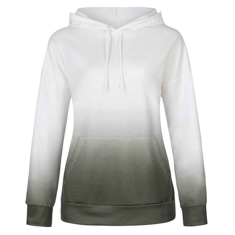 

ZOGAA Women's Hoodie Drawstring Sweatshirt Loose Long-Sleeved Pullover Tie-Dye Gradient Color Printing Female Tracksuit Tops