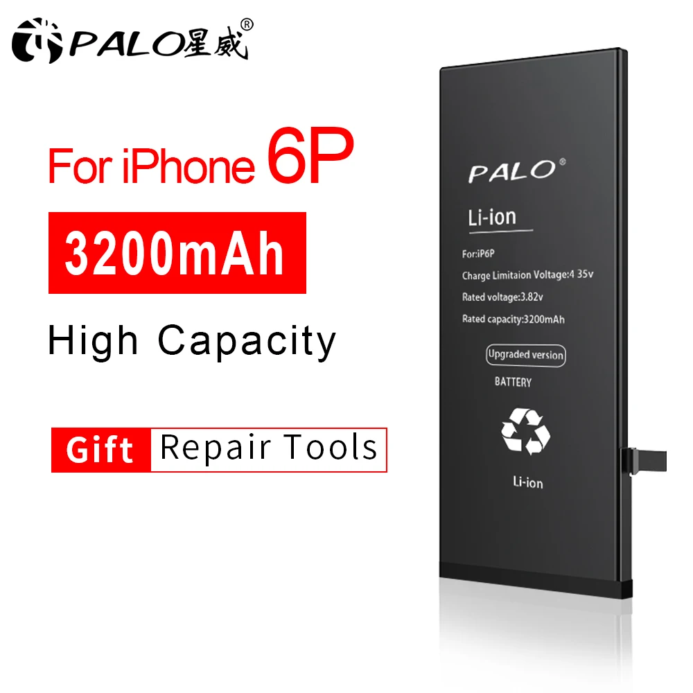PALO, высокое качество, аккумулятор для Apple iPhone 6, 6 S, 6 Plus, 6S Plus, сменные батареи, реальная емкость, батарея, Бесплатные инструменты - Цвет: for iphone6 plus