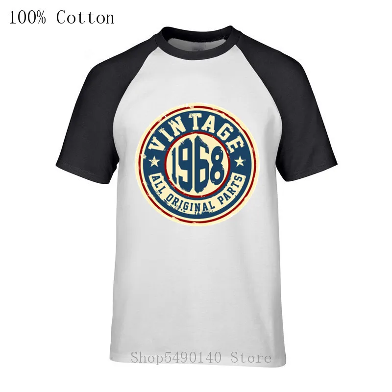 Мужская Винтажная футболка с короткими рукавами в стиле ретро 1968 Классическая на