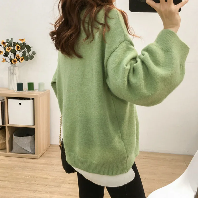 Однотонный женский свитер женские повседневные кашемировые Вязаные Свитера и