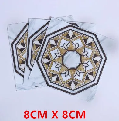 8CM X8CM 20 шт., европейская самоклеящаяся напольная мозаичная плитка, стикер s, водонепроницаемая Керамическая Настенная Наклейка, обои для домашнего декора, строительный инструмент - Цвет: 8CM X8CM