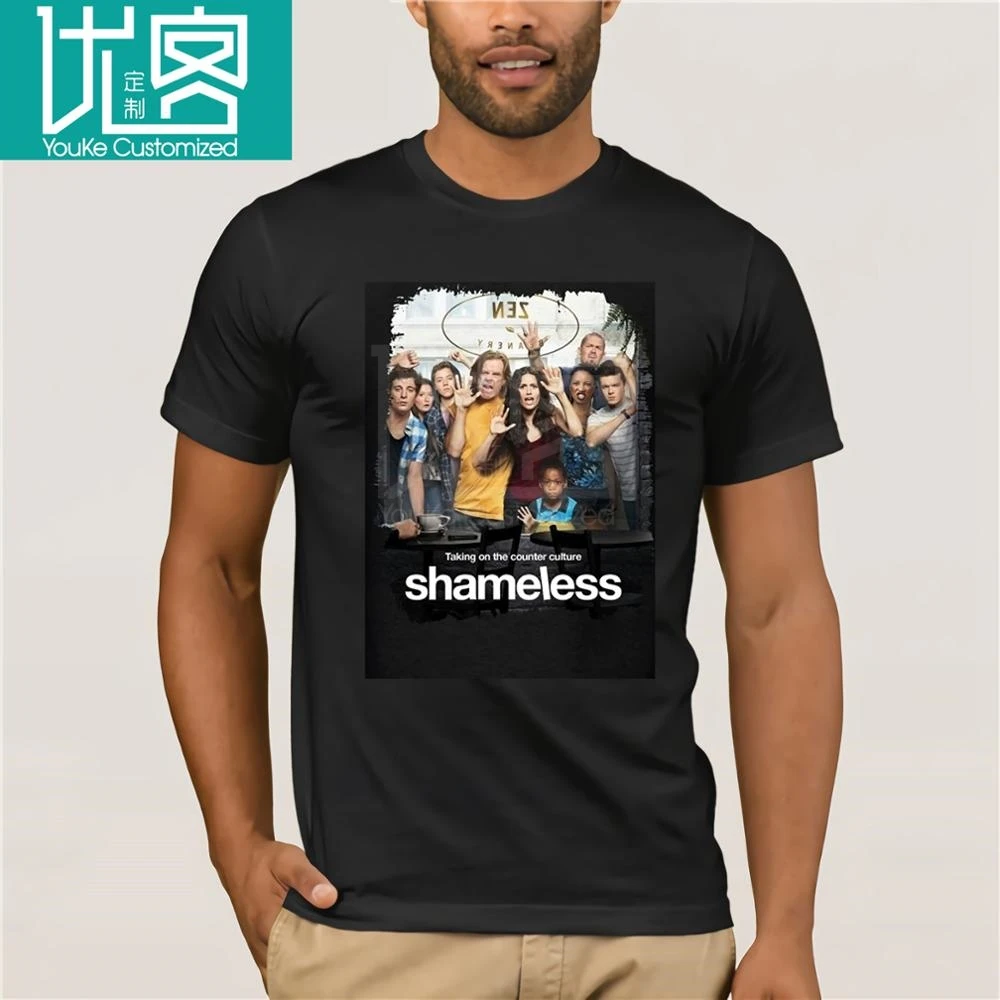 Мужская футболка с надписью Shameless Tv Poster модные удобные хлопковые топы принтом