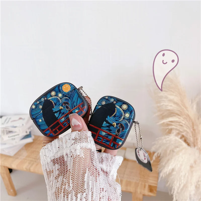 

Japan Anime Painting Faceless man Pattern Pendant Soft Case For AirPods Pro Earphone Cases Wireless Charging Cover for Airpods 2