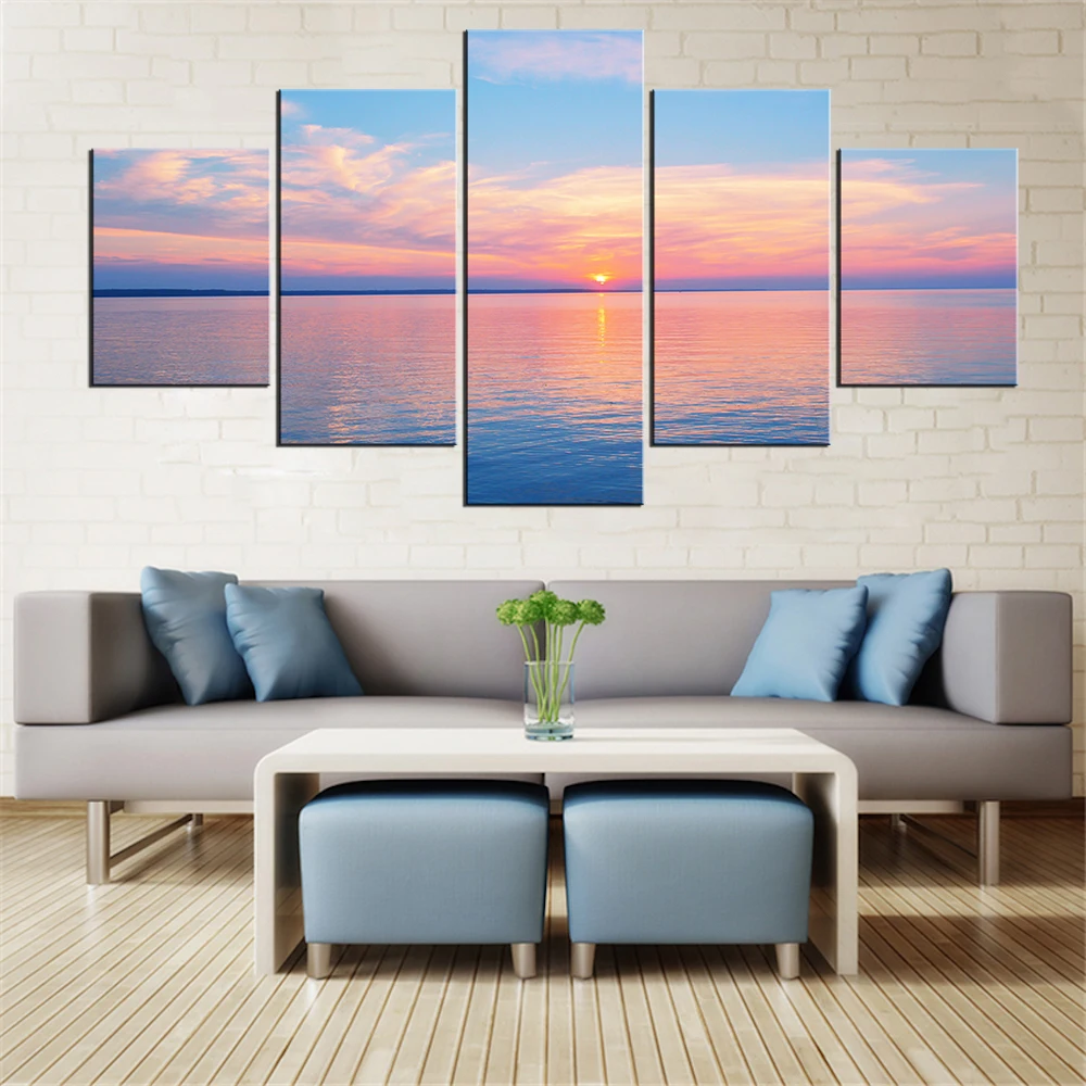 

5 Pieces Panel Modern Canvas sunPanel Painting Wall Art The Picture For Home Decoration print Giclee Artwork For Wall Decor