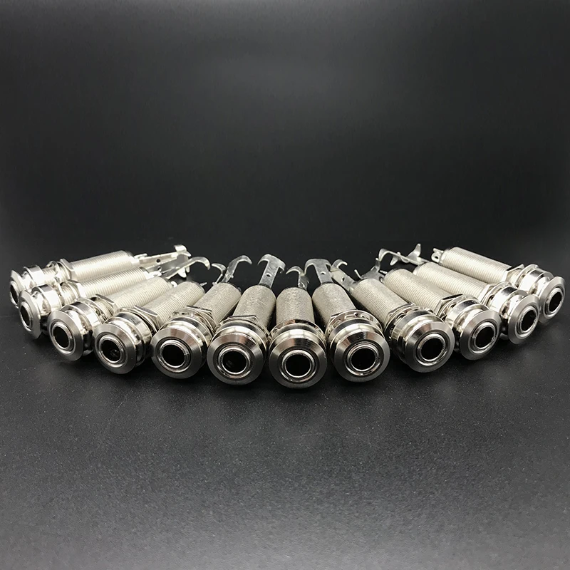 

100pcs 6.35mm 1/4'' High Quality CYLINDER Guitar Pickup Endpin 6.35 Output Jack Nickel Strap Lock Acoustic Guitarra EQ Jack