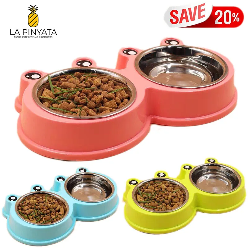 Скидка товары для домашних животных двойные миски собак из нержавеющей стали