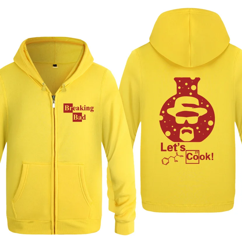 

Zipper Hoodies Men Breaking Bad Let's Cook Walter White Crystal Mens Hoodie Fleece Long Sleeve Man's Jacket Sweatshirt Oversized