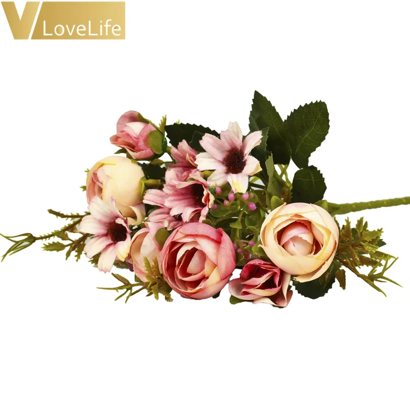 28 см шелковые розы невесты Букет Искусственный цветок для дома Свадебные
