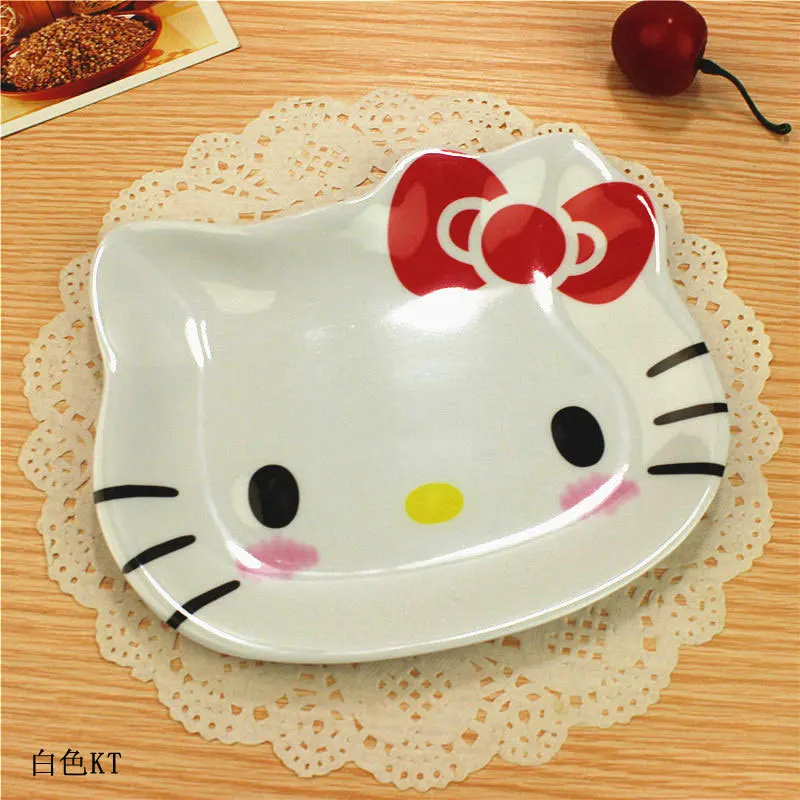 Kawaii Sanriod аниме столовые приборы серии мультфильм Милая Kitty детская тарелка для