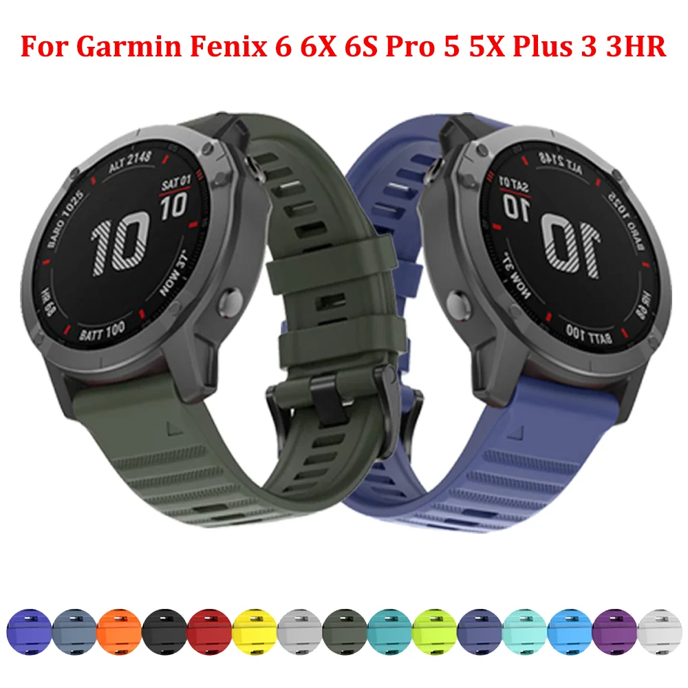 20 мм 22 26 спортивный силиконовый быстросъемный сменный ремешок для Garmin Fenix 6 6S 6X Pro