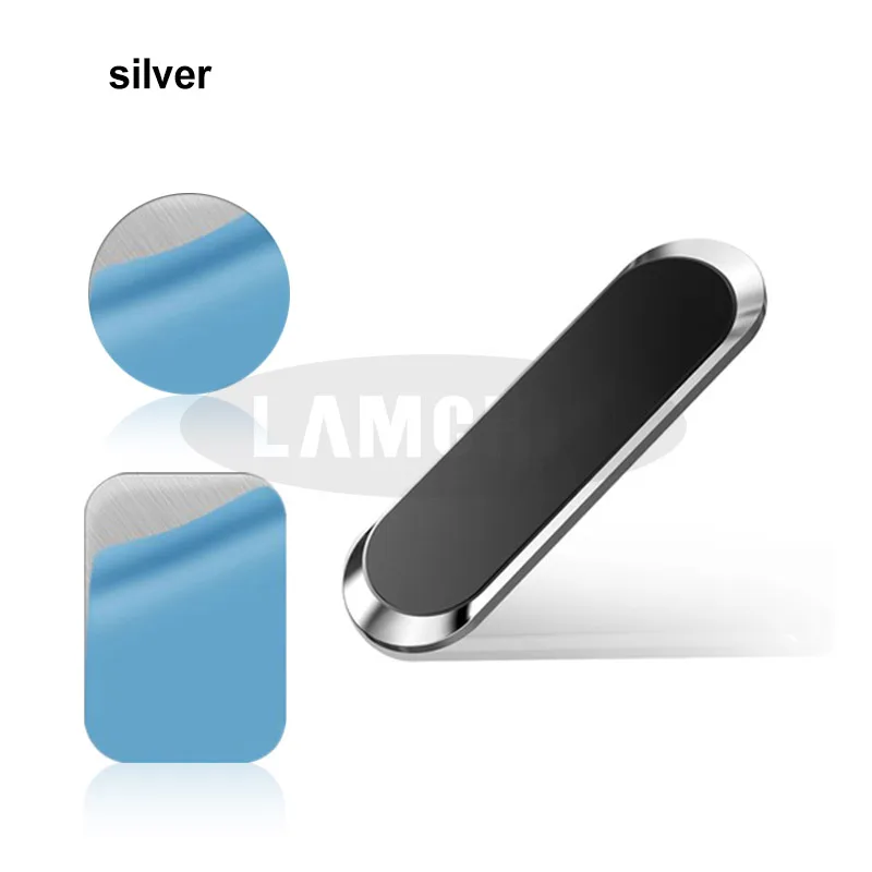 Silver Магнитный автомобильный держатель для телефона, мини металлическая пластина, Магнитная подставка для мобильного телефона, автомобильный сильный магнит, адсорбционный автомобильный держатель - Цвет: Silver