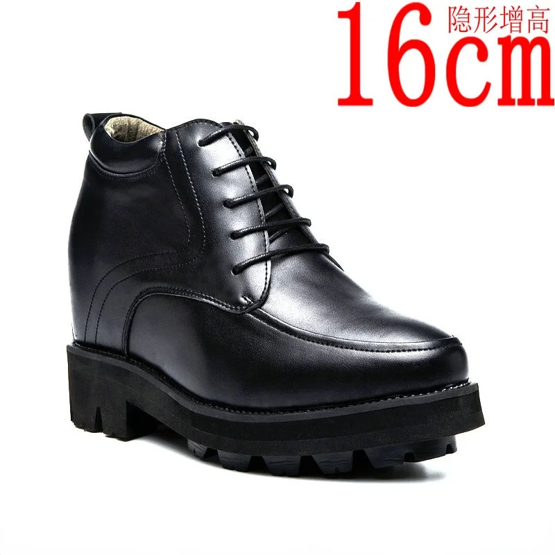 

Super High Elevator Shoes Black Lace-up Young Male Shoe 15CM Height Increase Hombre Casual Shoes Oxfords Men Thick Sole Elevator