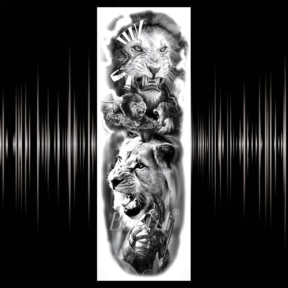 Временные тату-наклейки BAOFULI на всю руку для мужчин и женщин черные длинные маори