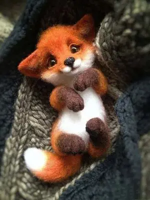 A little fox Шерсть войлочный Сделай Сам ручной работы материал пакет Войлок животное кошка лисы енот животные брошь наборы лиса - Цвет: A little fox